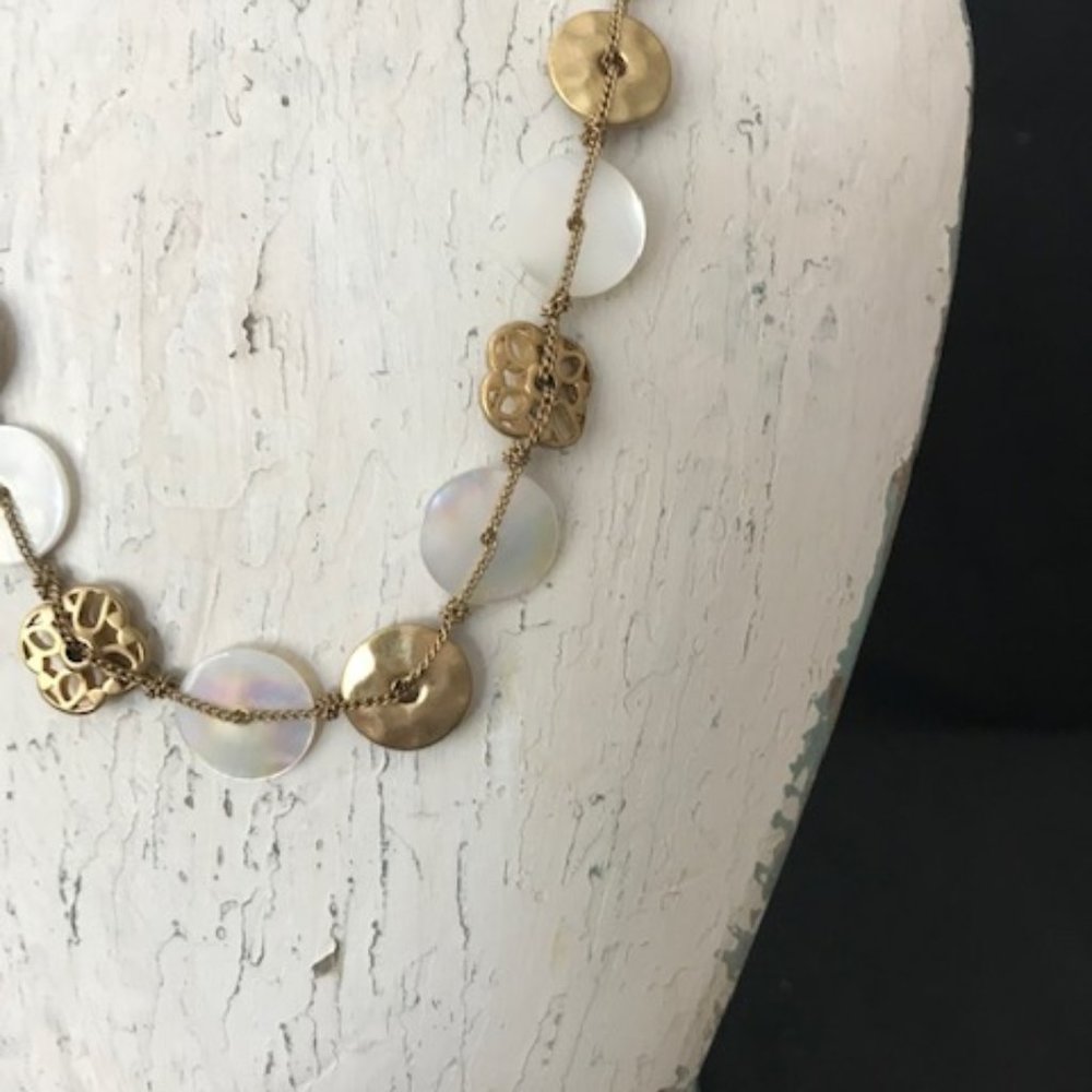 Lia Sophia - Gold Mother-of-Pearl Necklace - Picture 3 of 4